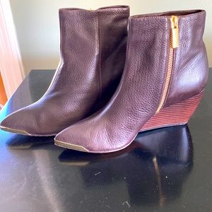 Rachel Zoe Nadia Brown Leather Point Toe Boots